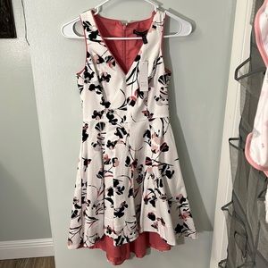 White House Black Market Petite Cotton Sateen Floral Fit-And Flare Dress